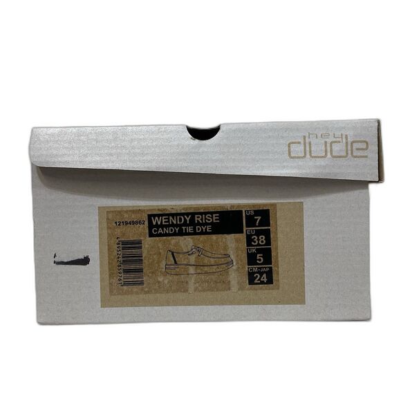 Hey Dude Wendy Rise Candy Tie Dye Slip-Ons Women's Sz 7 Pink Blue White New - Picture 7 of 9